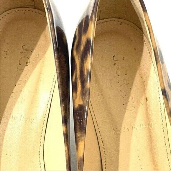 J. Crew peeptoe patent leopard print heels shoes euc 6.5 PINUP retro classic - Picture 10 of 12